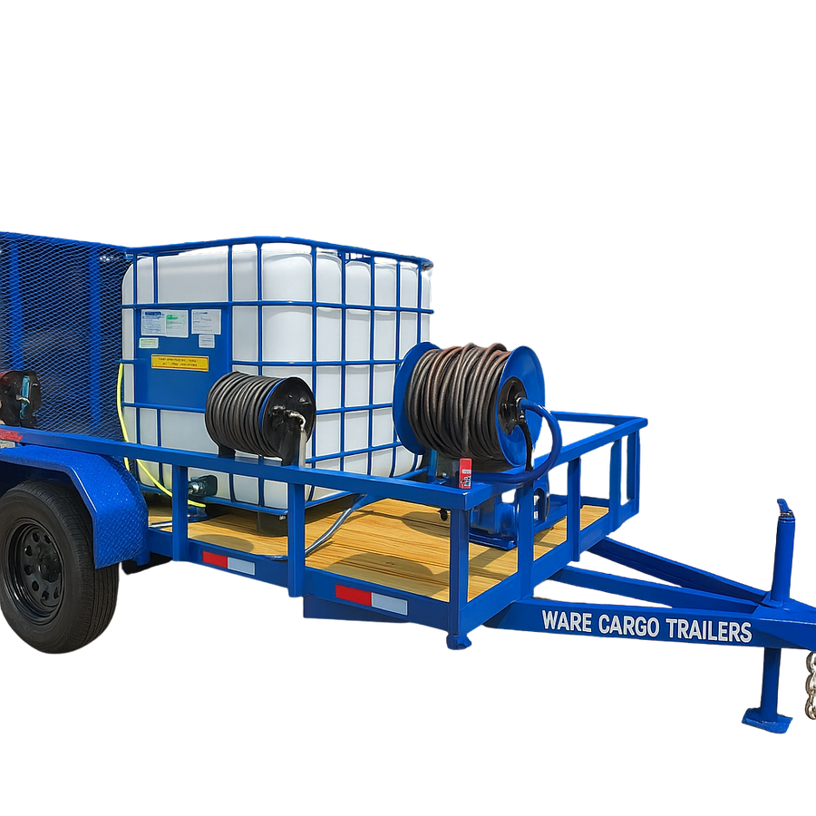 <b>5x8 Cyclone CAT IProStart </b> </br> Pressure & Softwash Trailer</br> 16 hp 4000psi 4gpm + 3.5gpm Softwash System - Includes 14" QC Surface Cleaner