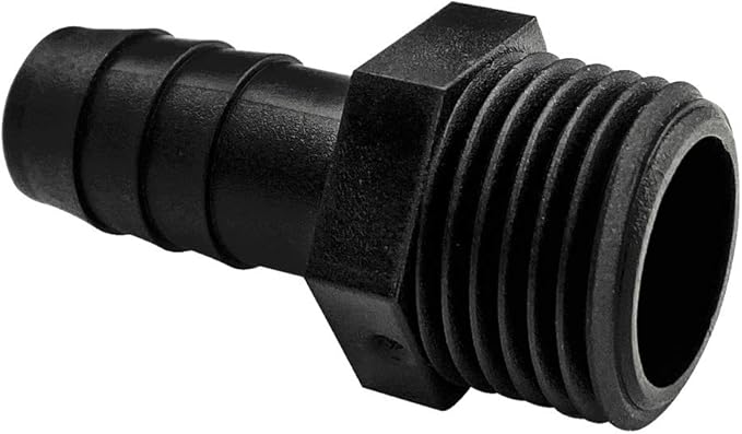 SoftWash  Fitting - Polypropylene 1/2" Barb x 1/2" NPT Male Connector CYCLONE SW12X12MB