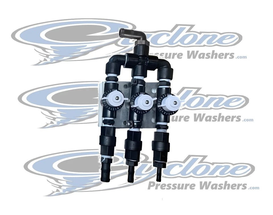SoftWash Proportioner - CYCLONE 3 Port 1/2" Softwash Mixing / Blending Valves /Manifold