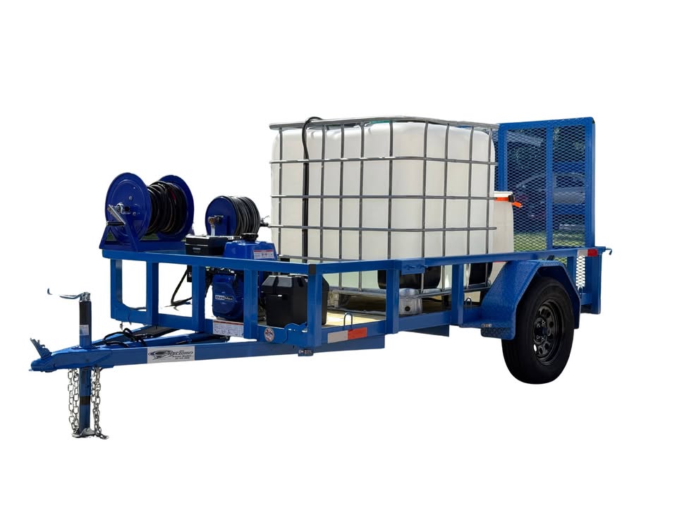 <b>6x10 Cyclone ProComm CAT VI</b> </br> Pressure Washer  & 8.1 gpm Gas Powered SoftWash  Trailer</br> 18hp 4400psi 5gpm &  Gas Powered Softwash System & DI H2O Filtration System
