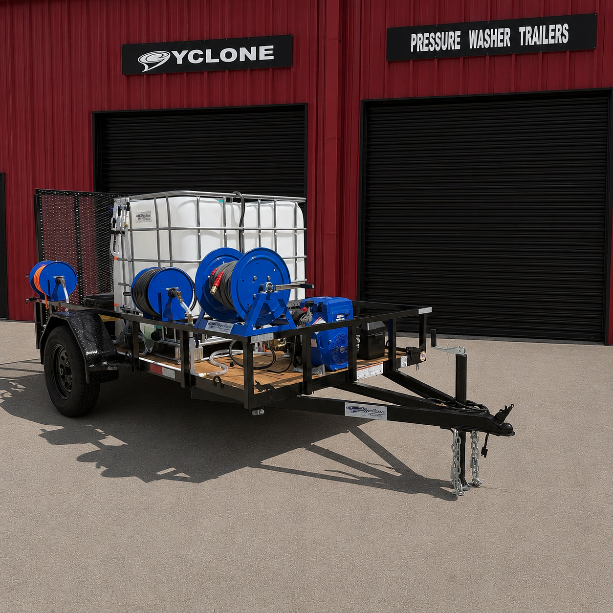 <b>6x10 Cyclone CAT V ProComm V-Twin</b> </br> Pressure & Softwash  Trailer</br> 23hp V-TWIN 3500psi 10gpm & 8.1gpm Gas Powered Softwash System