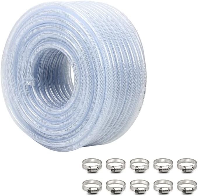 SoftWash  Hose - Cyclone Braided Clear Flexible Hose  1/2" ID,164ft