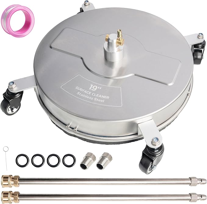 Pressure Washer Surface Cleaner - Cyclone  19 inch 4-Wheel, Stainless Steel, 3/8" Quick-Connect Kit *BRAND NEW*