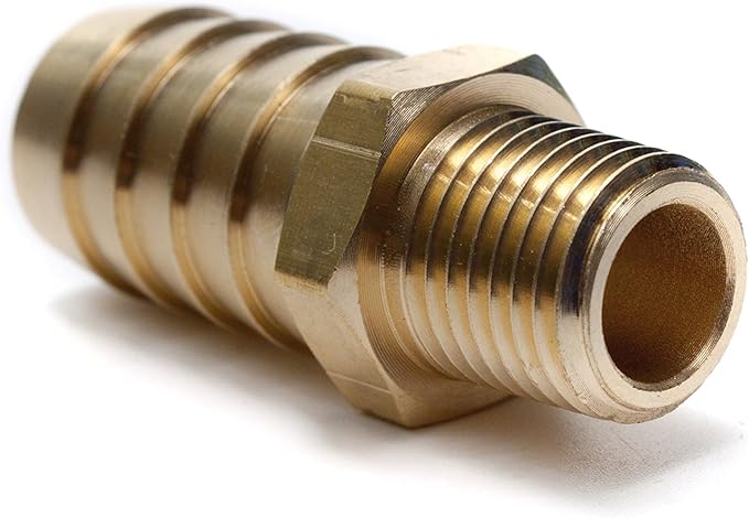 SoftWash Fitting  CYCLONE 5X8 PRO-START - Soft Wash Hose Reel to Hose Connector- Brass Fitting Coupler 5/8-Inch Hose Barb x 1/4-Inch Male NPT