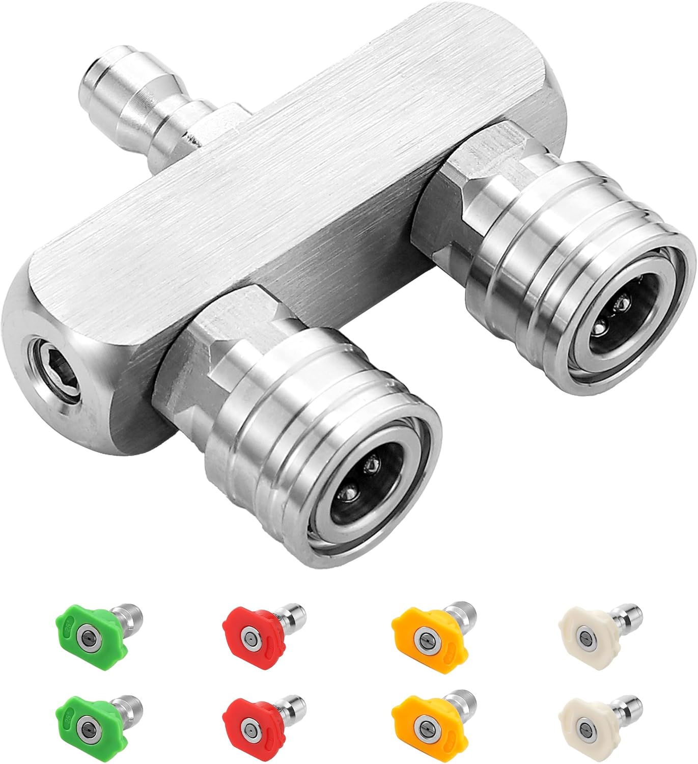 Pressure Washer Tips 2-in-1, Dual Pressure Washer Nozzle Tip with 8 Power Washer Spray Tips