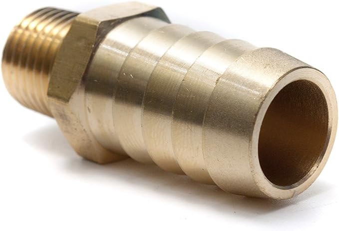 SoftWash Fitting  CYCLONE 5X8 PRO-START - Soft Wash Hose Reel to Hose Connector- Brass Fitting Coupler 5/8-Inch Hose Barb x 1/4-Inch Male NPT