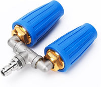 Pressure Washer Nozzle - 2 way Dual Turbo Nozzle Pressure Washer with 360° Rotating Stainless Steel Connector - 4000 PSI