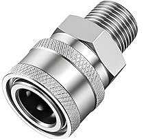 Pressure Washer Quick Connect  - CYCLONE 3/8 Inch Pressure Washer Adapter  Stainless Steel External Male and Female Quick Connector  Pressure Washer External Female and Male Thread Fitting
