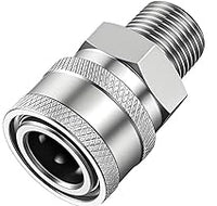 Pressure Washer Quick Connect  - CYCLONE 3/8 Inch Pressure Washer Adapter  Stainless Steel External Male and Female Quick Connector  Pressure Washer External Female and Male Thread Fitting