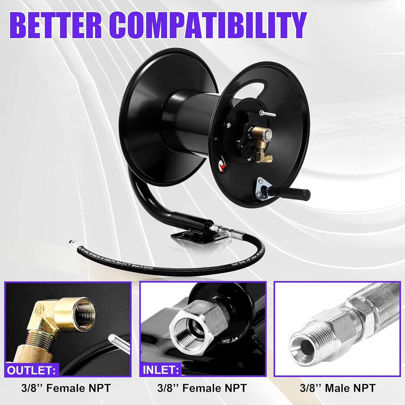 Pressure Washer Hose Reel  -150 ft Pressure Washer Hose Reel CYCLONE PWHR150