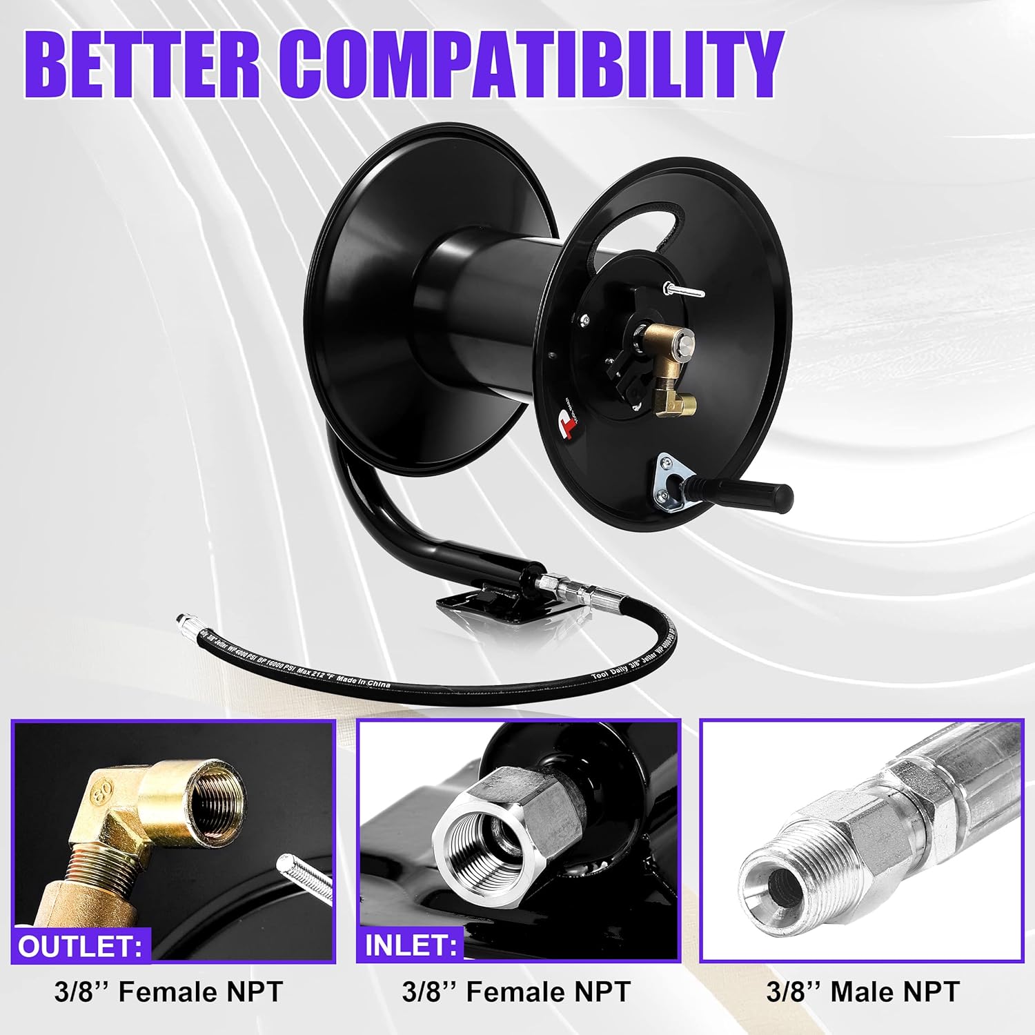 Pressure Washer Hose Reel  -150 ft Pressure Washer Hose Reel CYCLONE PWHR150