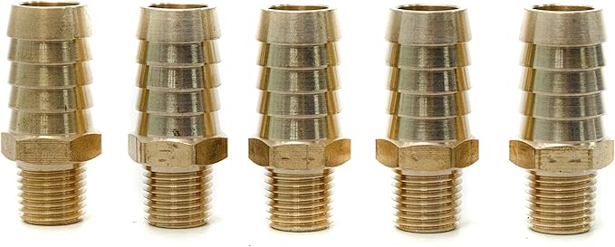 SoftWash Fitting  CYCLONE 5X8 PRO-START - Soft Wash Hose Reel to Hose Connector- Brass Fitting Coupler 5/8-Inch Hose Barb x 1/4-Inch Male NPT