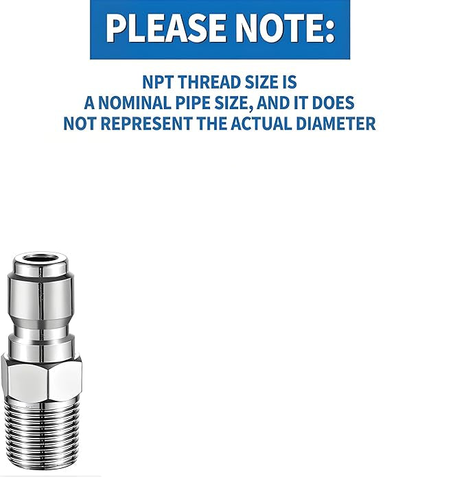 Pressure Washer Quick Connect  - CYCLONE 3/8 Inch Pressure Washer Adapter  Stainless Steel External Male and Female Quick Connector  Pressure Washer External Female and Male Thread Fitting