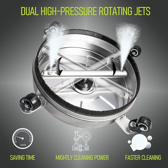 Pressure Washer Surface Cleaner - Cyclone 14 inch 4-Wheel, Stainless Steel, 3/8" Quick-Connect Kit *BRAND NEW*