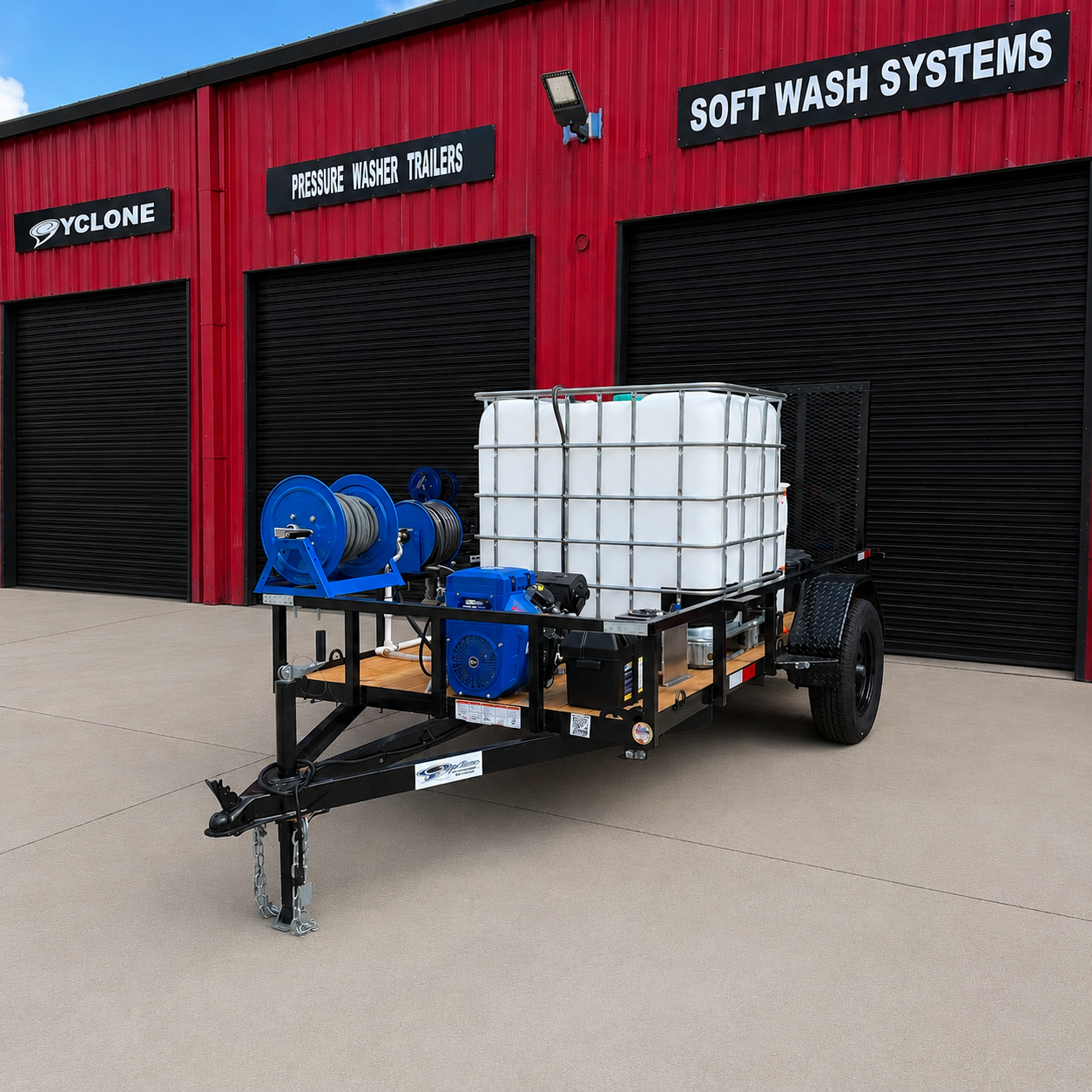 <b>6x10 Cyclone CAT V ProComm V-Twin</b> </br> Pressure & Softwash  Trailer</br> 23hp V-TWIN 3500psi 10gpm & 8.1gpm Gas Powered Softwash System