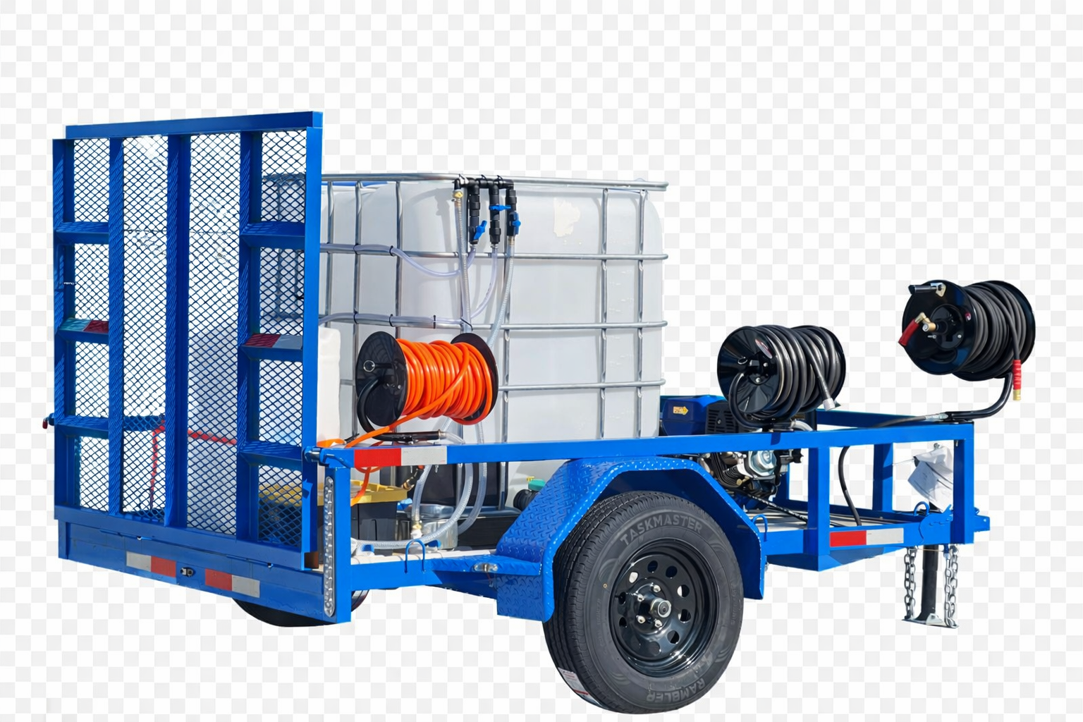 <b>5x8 Cyclone CAT IProStart </b> </br> Pressure & Softwash Trailer</br> 16 hp 4000psi 4gpm + 3.5gpm Softwash System - Includes 14" QC Surface Cleaner