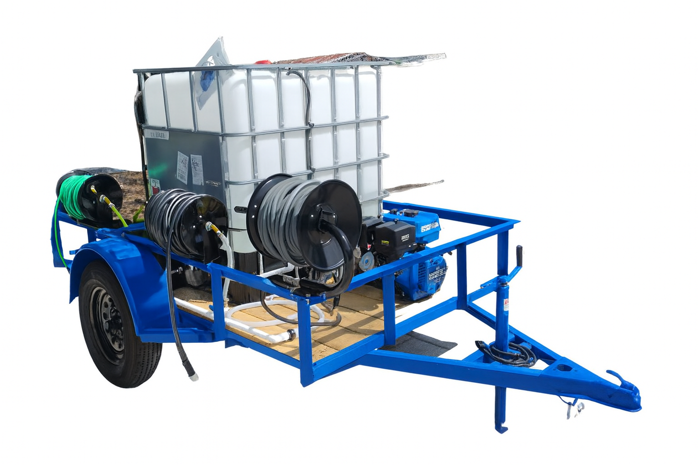 <b>5x8 Cyclone CAT II ProStart+ </b> </br> Pressure & Softwash  Trailer</br> 16 hp Electric Start 4000psi 4.4gpm & 5.5gpm Softwash - Includes 18" Walk Behind Surface Cleaner