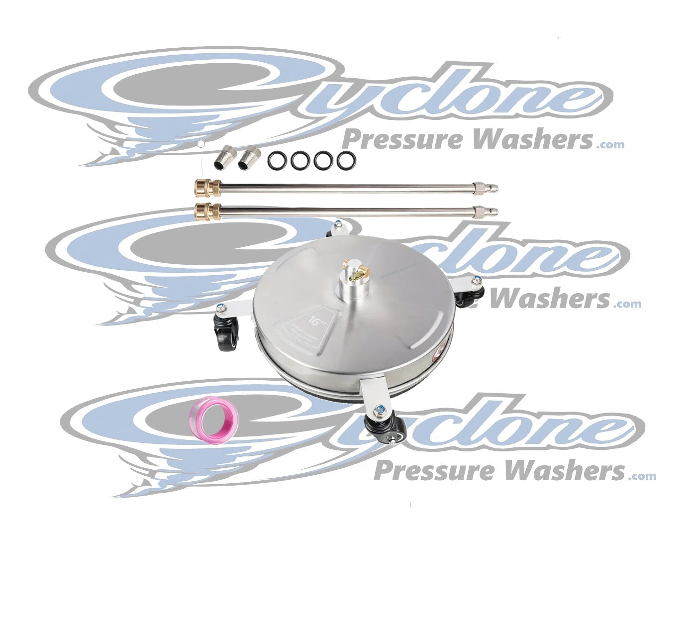 Pressure Washer Surface Cleaner - 16 inch 4-Wheel, Stainless Steel, 3/8" Quick-Connect Kit *BRAND NEW*