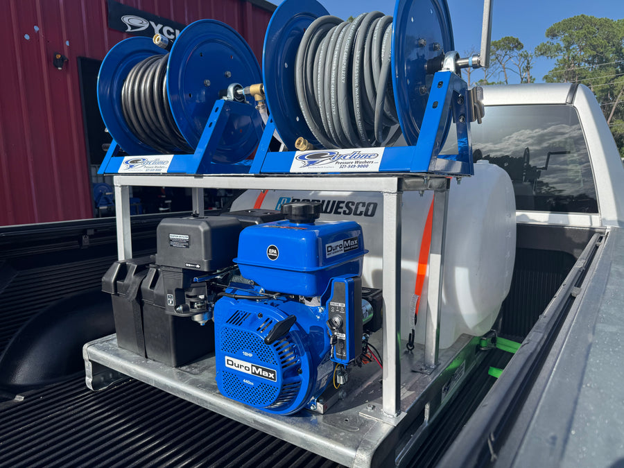 Cyclone Pressure Washer - Skid - Cyclone SK420P Duromax 16 HP 420cc Recoil 4000psi 4gpm w/DownStream