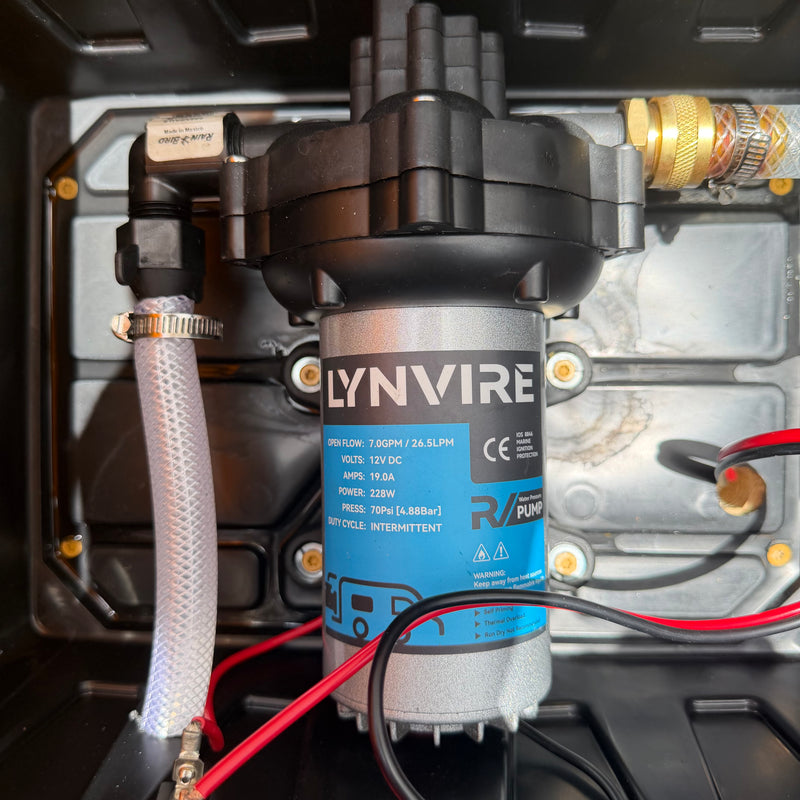 Cyclone 12V diaphragm pump close-up