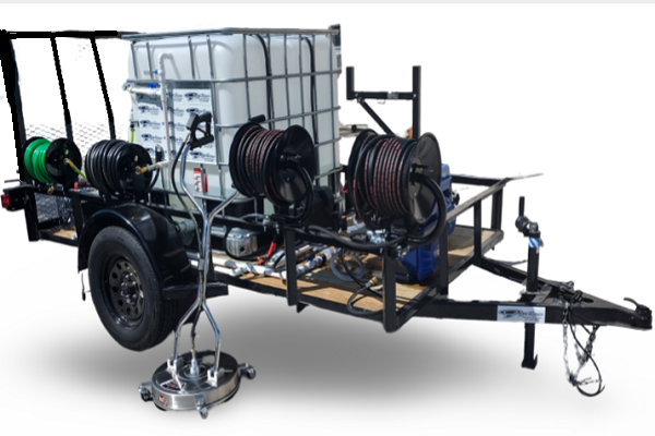 <b>6x10 Cyclone Siamese Twins  </b> </br> Pressure & Softwash  Trailer</br>Twin 20 hp 4400psi 5gpm systems