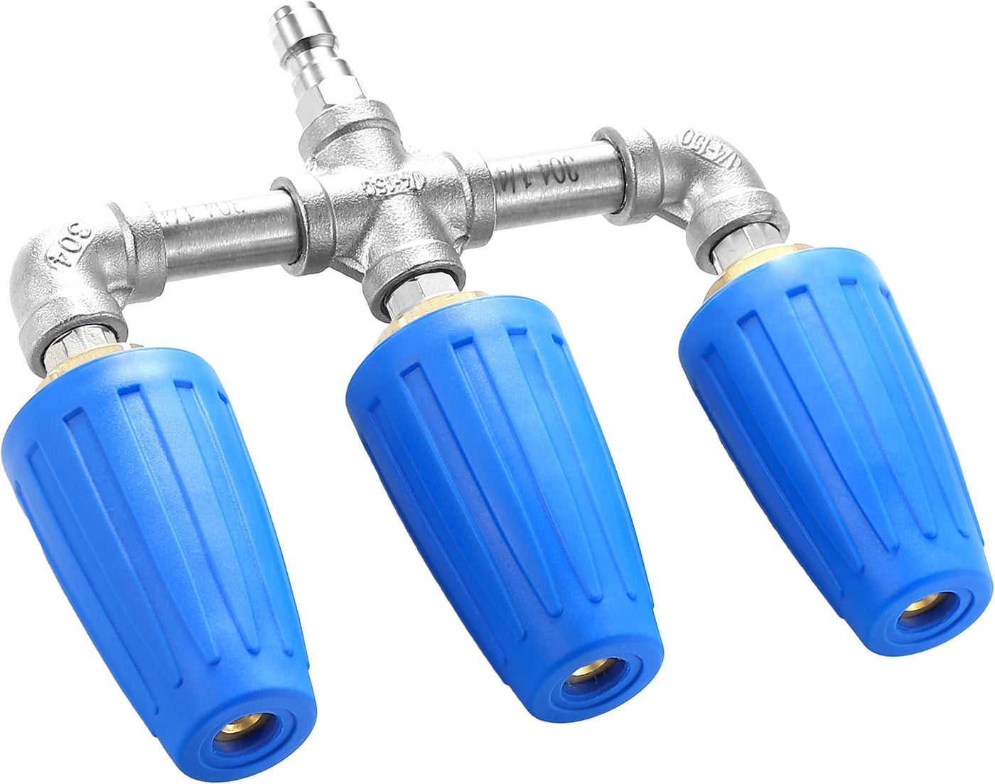 Pressure Washer Nozzle - 3 way -Triple Turbo Nozzle Pressure Washer, 3-in-1 Power Washer Turbo Nozzle with 1/4" Quick Connect, 360° Rotating Turbo Nozzle Tip- 4000 PSI, 4-6 GPM, 2.0 Orifice, Blue