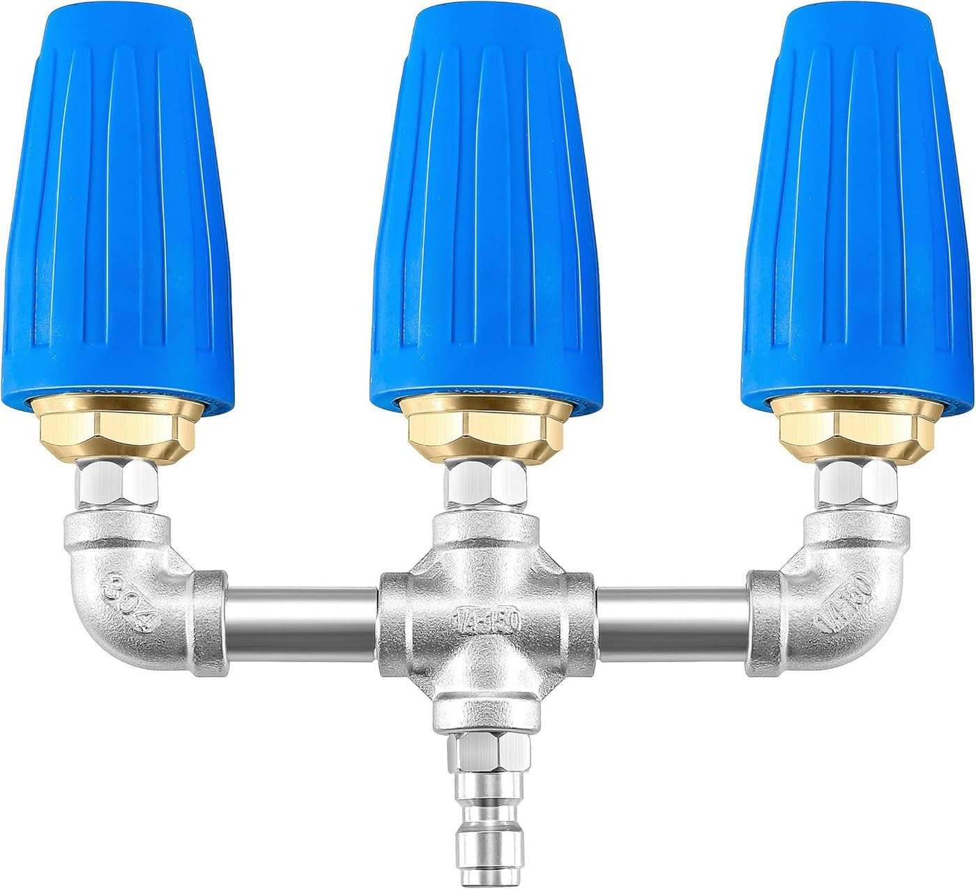 Pressure Washer Nozzle - 3 way -Triple Turbo Nozzle Pressure Washer, 3-in-1 Power Washer Turbo Nozzle with 1/4" Quick Connect, 360° Rotating Turbo Nozzle Tip- 4000 PSI, 4-6 GPM, 2.0 Orifice, Blue