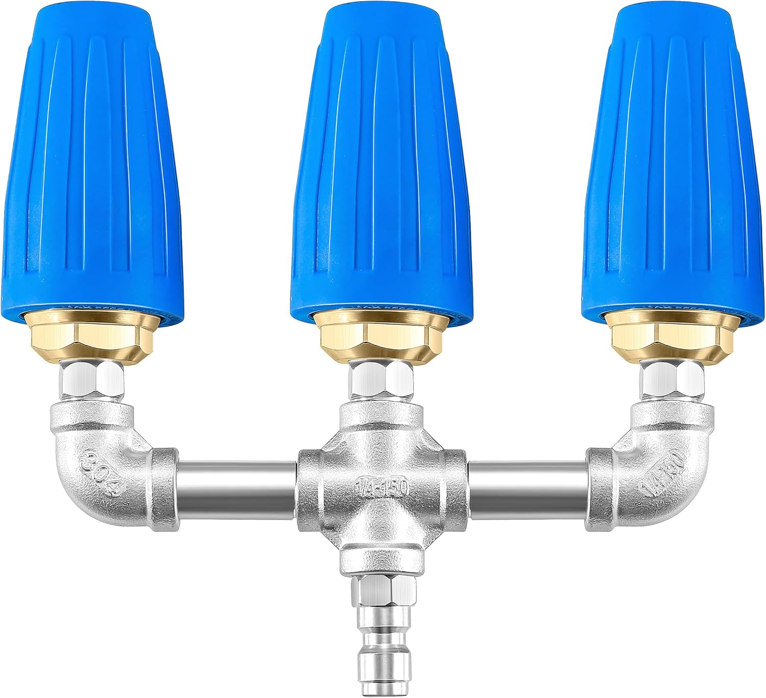 Pressure Washer Nozzle - 3 way -Triple Turbo Nozzle Pressure Washer, 3-in-1 Power Washer Turbo Nozzle with 1/4" Quick Connect, 360° Rotating Turbo Nozzle Tip- 4000 PSI, 4-6 GPM, 2.0 Orifice, Blue