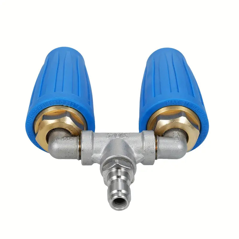 Pressure Washer Nozzle - 2 way Dual Turbo Nozzle Pressure Washer with 360° Rotating Stainless Steel Connector - 4000 PSI