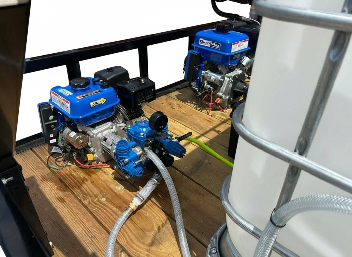 <b>6x10 Cyclone ProComm CAT VI</b> </br> Pressure Washer  & 8.1 gpm Gas Powered SoftWash  Trailer</br> 18hp 4400psi 5gpm &  Gas Powered Softwash System & DI H2O Filtration System