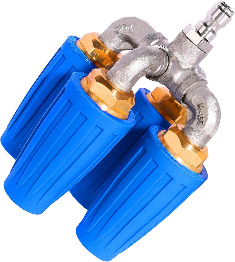 Pressure Washer Nozzle - 4-in-1 Turbo Nozzle Pressure Washer, 2.0 Orifice Quadruple Turbo Nozzle, 360° Rotating Turbo Nozzle with 1/4" Quick Connector, 4000 PSI