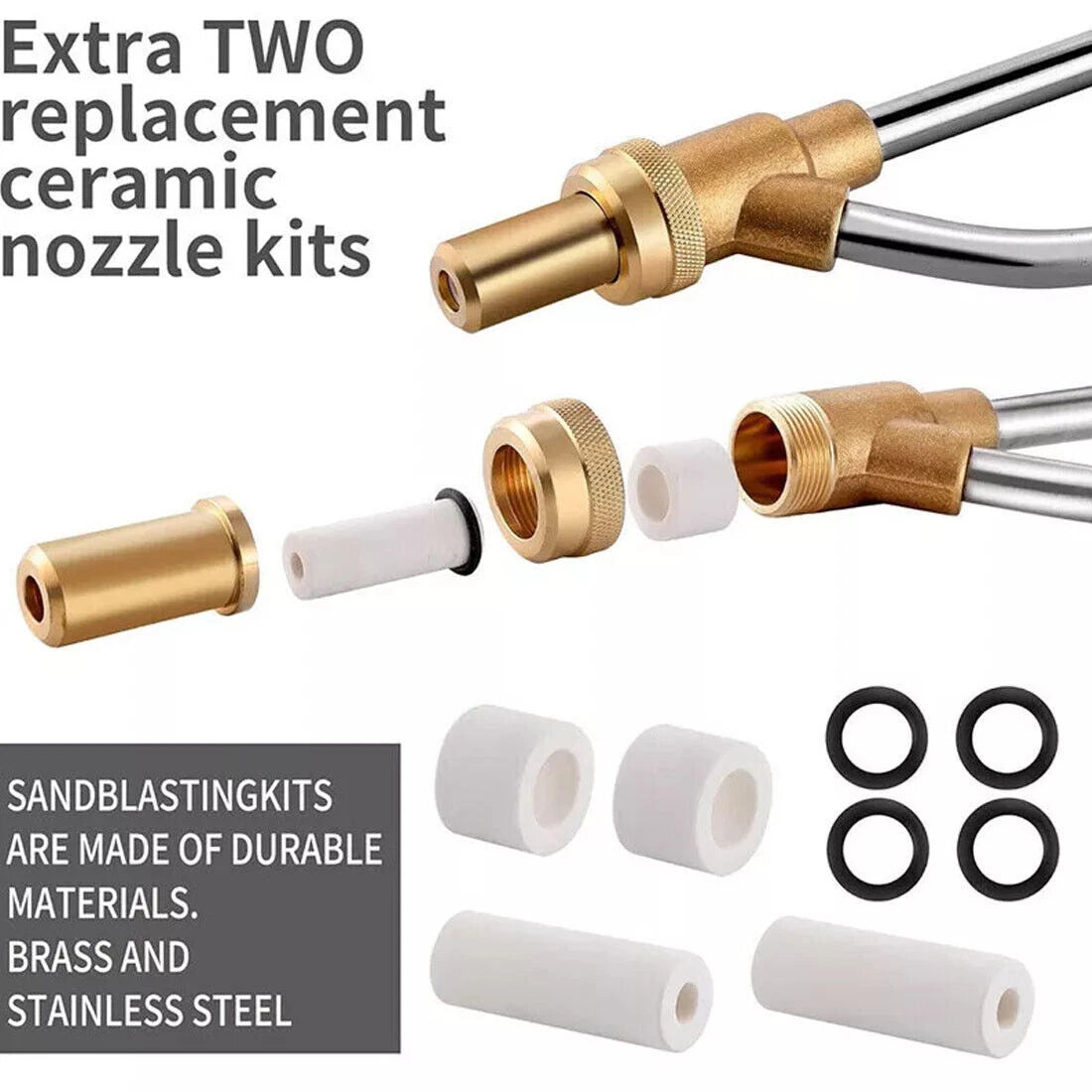 Pressure Washer Nozzle - Cyclone 5000 PSI Sandblasting Kit for Pressure Washer Sand Blaster Attachment Power