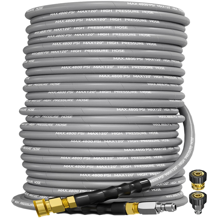 Pressure Washer Hose - CYCLONE 200FT 3/8" 4800PSI Pressure Washer Hose With Swivel Quick Connect