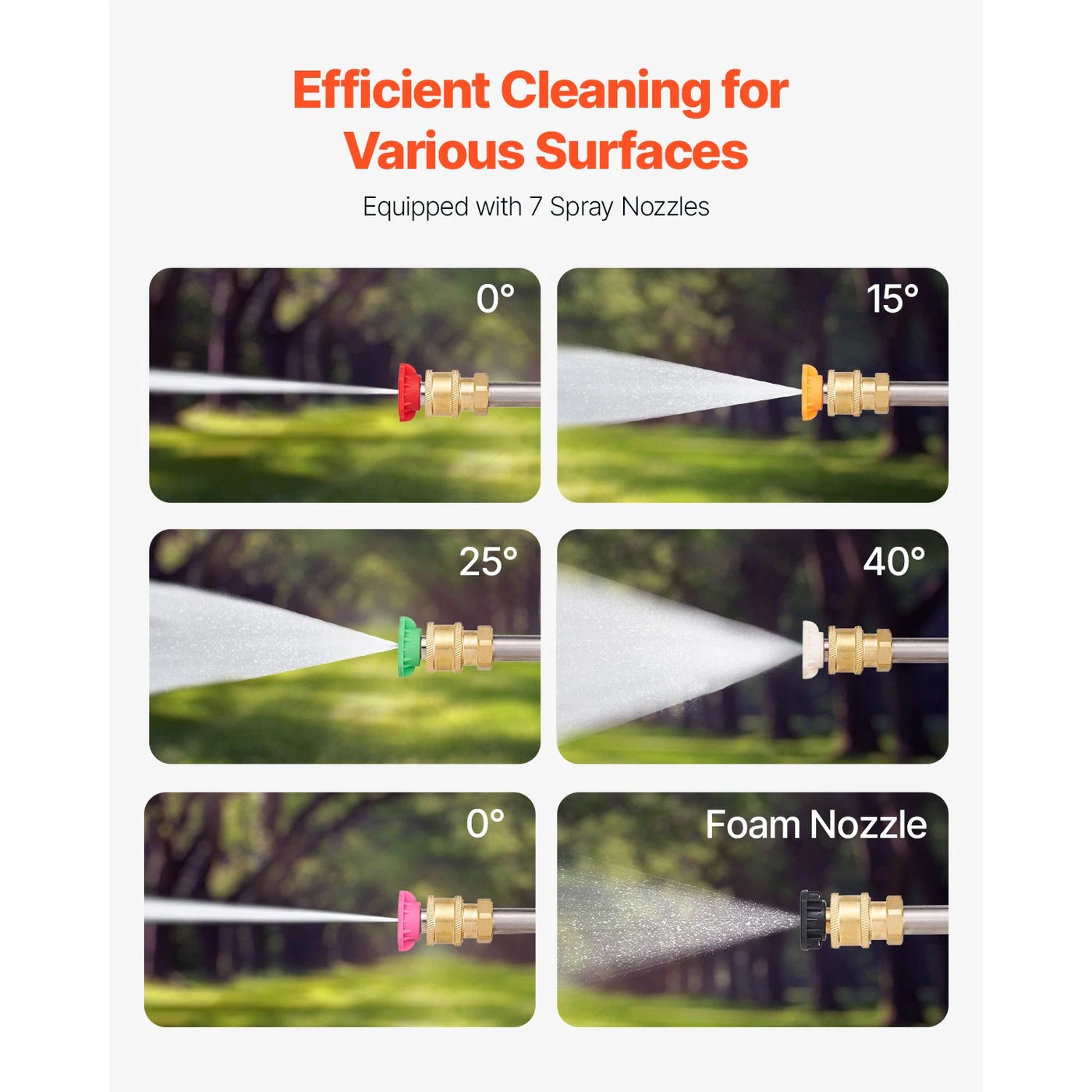 Pressure Washer Wand - CYCLONE 24 ft Telescoping Pressure Washer Wand, 4000 PSI, Includes 7 Spray Tips