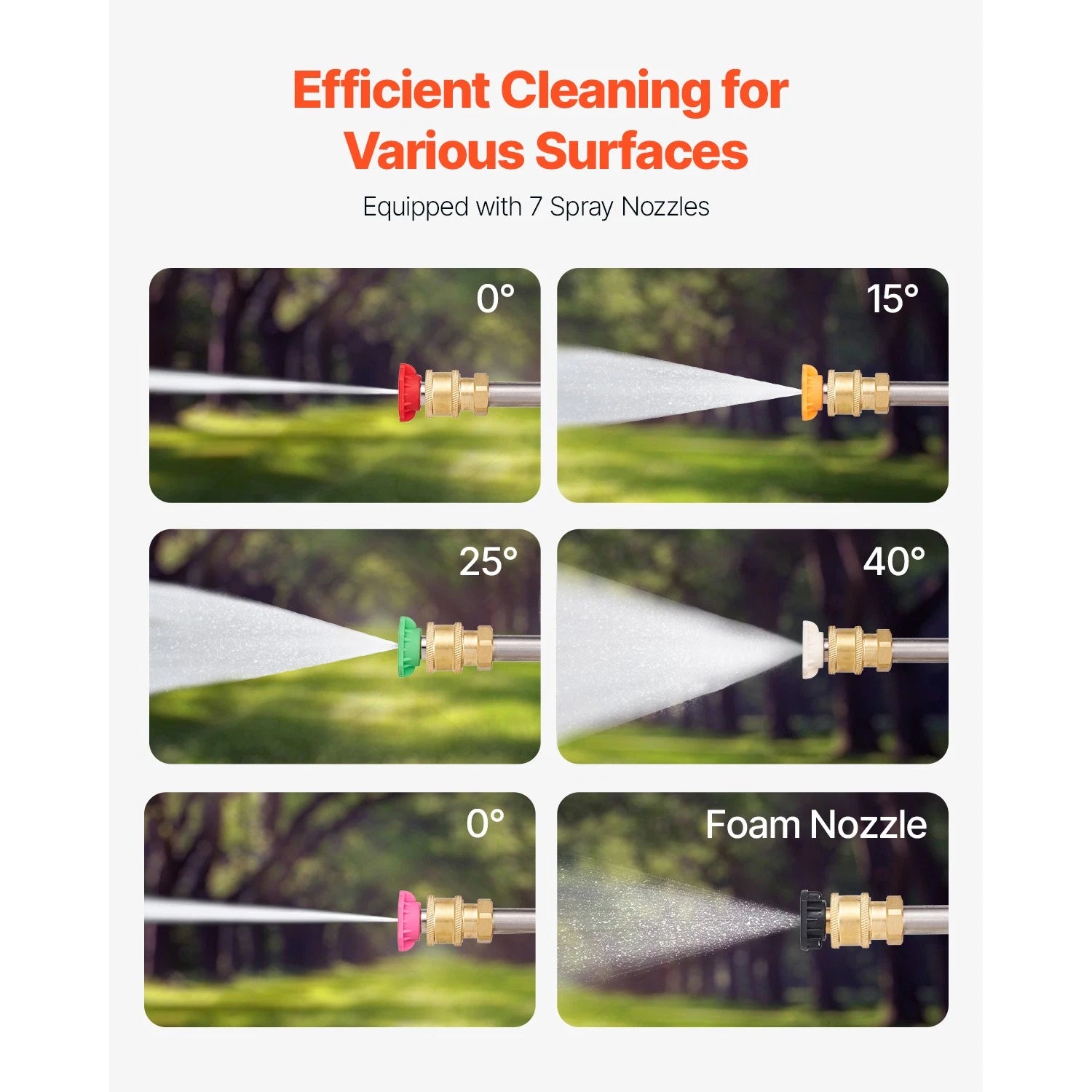 Pressure Washer Wand - CYCLONE 24 ft Telescoping Pressure Washer Wand, 4000 PSI, Includes 7 Spray Tips