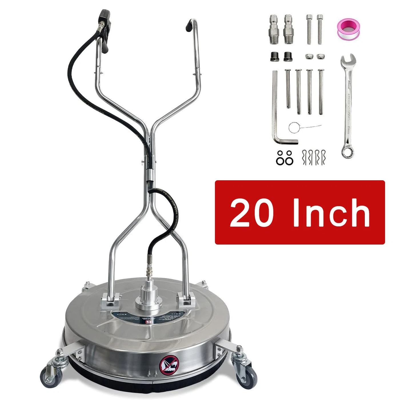 Pressure Washer Surface Cleaner - 20 inch 4600PSI with 4 Wheels & Handle for Driveways