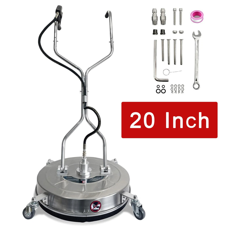 Pressure Washer Surface Cleaner - 20 inch 4600PSI with 4 Wheels & Handle for Driveways