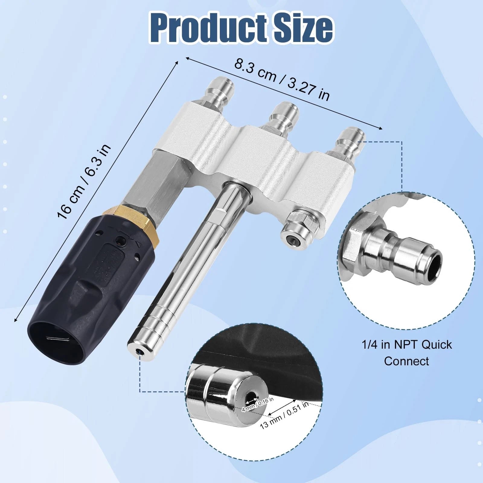 SoftWash Nozzle - Cyclone 3 in 1 Shooter Tip M5 Twist Nozzle